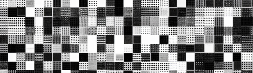 Fototapeta premium A black and white image of a checkered pattern. The image is blurry and has a sense of movement