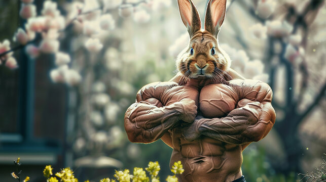 
coelhinho da P&aacute;scoa fisiculturista