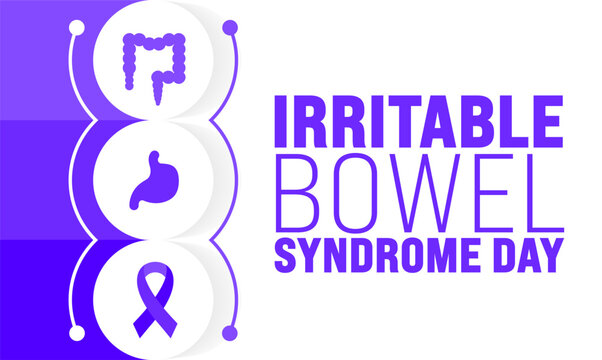 April is World Irritable Bowel Syndrome Day or IBS day background template. Holiday concept. use to background, banner, placard, card, and poster design template with text inscription