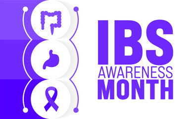 April is World Irritable Bowel Syndrome Day or IBS day background template. Holiday concept. use to background, banner, placard, card, and poster design template with text inscription