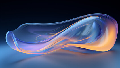Electric blue object floats in dark, emitting light like water in the air - Powered by Adobe