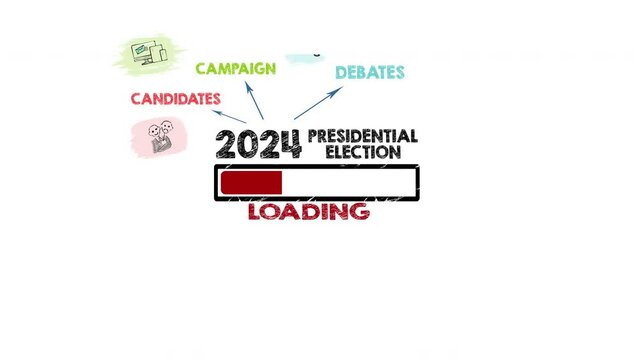2024 Presidential Election Concept. Loading keywords and icon