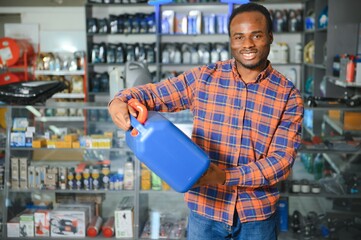 A salesman in an auto parts store