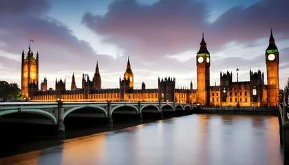 Zelfklevend Fotobehang London city skyline with big ben and houses of parliament cityscape in uk © Mian