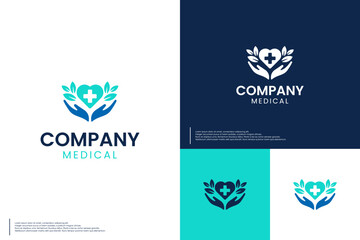 heart medical logo ,hospital , logo design template.