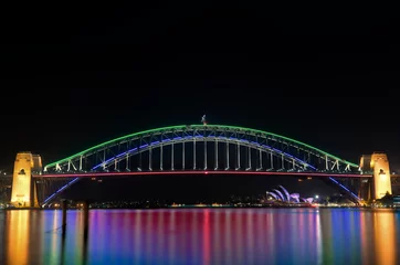 Cercles muraux Sydney Harbour Bridge harbour bridge at night sydney australia special light display
