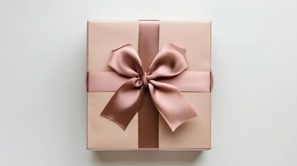 Elegant gift box with bow on white background, celebration and generosity concept