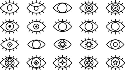 Simple eye icon vector. Eyesight pictogram in flat style - obrazy, fototapety, plakaty
