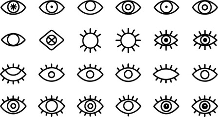 Simple eye icon vector. Eyesight pictogram in flat style