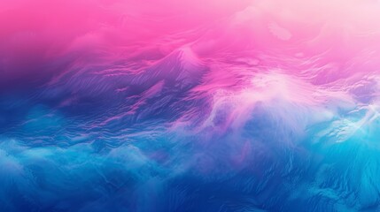 Abstract landscape in vibrant pink and blue hues with a textured, wave-like pattern. Artistic background for creative design and digital art