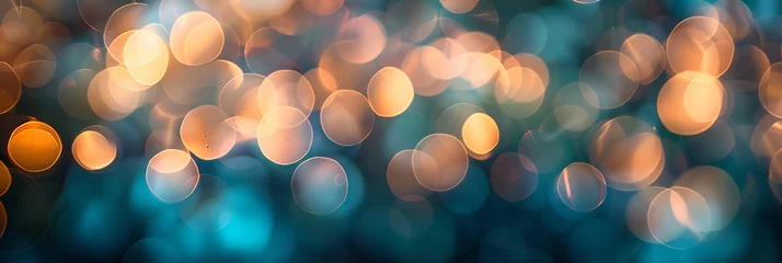 Foto auf Glas Light night city bokeh abstract blurry background with bokeh defocused lights and shadow from cityscape, vintage retro color tone, magical landscape of twinkling amber dreamy backdrop special night © SappiStudio