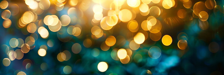 Sunny abstract green bokeh background. World environment day concept. Blur park with bokeh light,...
