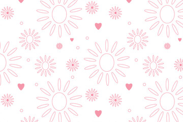 Seamless pattern with pink flowers