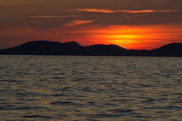 Beautiful sunset in Spanish Mediteranean Sea