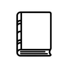 Book icon. Black linear book icon isolated on a white background. Education concept.