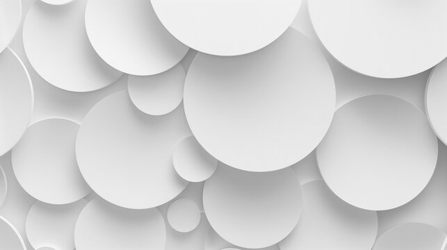 White circles overlapping on a soft grey base, background