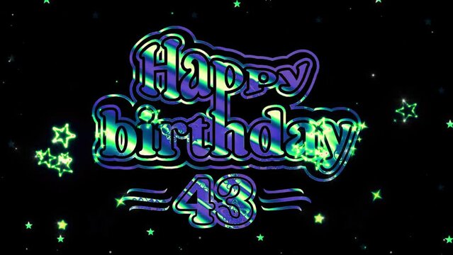 Happy Birth Day Organized, 43 Years Celebration , effect Color Pure logo Videos