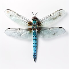 a blue and black dragonfly with transparent wings