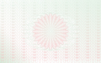 Green and pale pink background guilloche