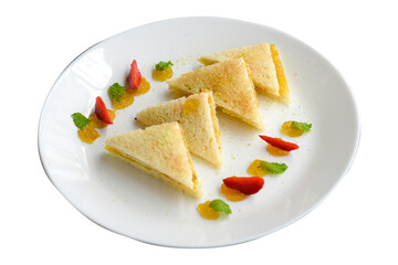 sandwich with cheese and strawberry