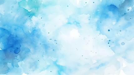 Dynamic blue watercolor background with splashes and abstract shapes