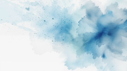 Watercolor background with blue floral bursts and dotted textures