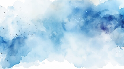 Watercolor background with cloud-inspired blue splatter and mist effect