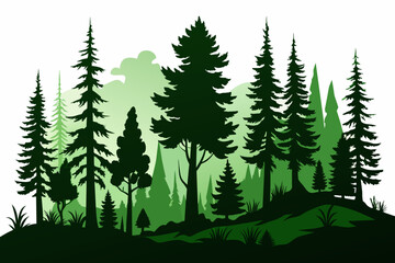 Obraz premium Forest vector silhouette 