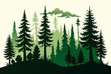 Forest vector silhouette 