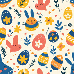 Easter concept seamless pattern