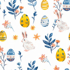 Easter concept seamless pattern