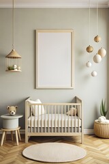 baby room poster template, mockup