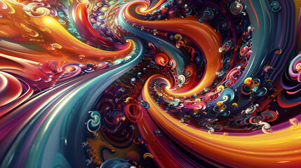 Vibrant Abstract Artwork with Colorful Swirls and Patterns