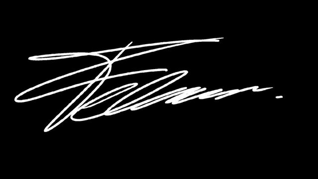 Signatures starting with letters F and subsequent letters cannot be deciphered. The video is animated frame by frame with an alpha channel. Good to use for graphic explanations or video material.