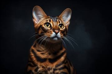Bengal cat with beautiful eyes - obrazy, fototapety, plakaty