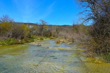 Obraz na płótnie Canvas Dragonja river in spring in Istria, Slovenia