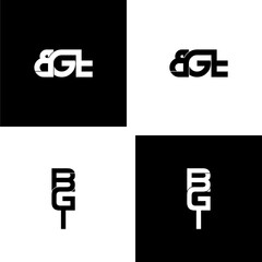 bgt typography letter monogram logo design set