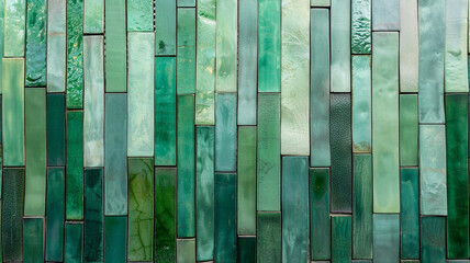 Green ceramic decorative tiles background, simple texture, old vintage ceramic rectangular tiles in green to decorate the kitchen or bathroom