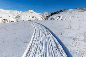 Keuken spatwand met foto Russia. Ulyanovsk. Winter landscapes in the Sengileevsky Mountains National Park. © Алексей Смышляев