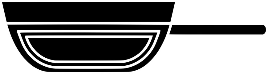 Fototapeta premium pan illustration kitchen silhouette equipment logo cooking icon kitchenware outline metal food utensil cook steel iron teflon cookware stainless shape handle meal skillet for vector graphic background