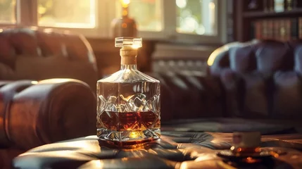 Gardinen Whiskey in a decanter in a gentleman's room © PhotoHunter