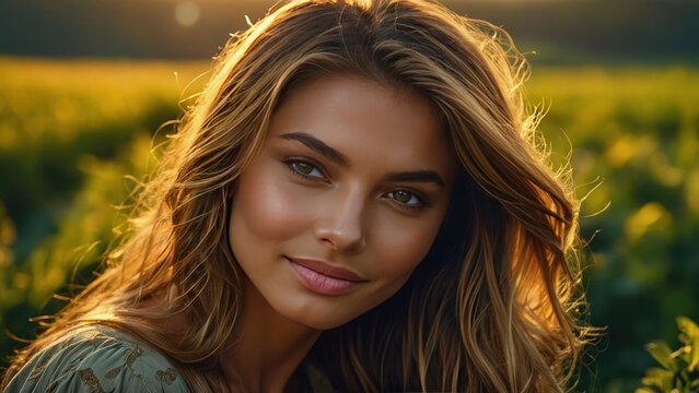A Strikingly Beautiful Alluring Supermodel Artist with Hot Pose, Beautiful Woman Face Mockup