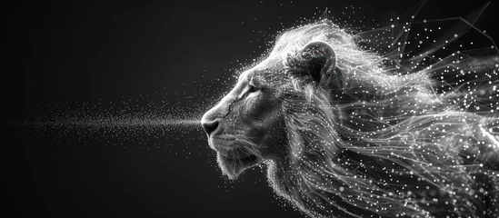 Tuinposter Lion. Digital polygon illustration © KRIS