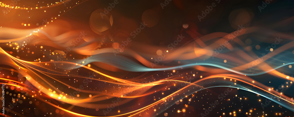 Wall mural abstract background with glowing lines ai generative