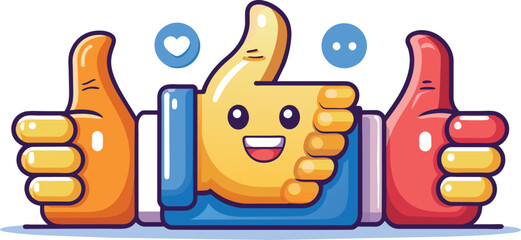 Thumbs up emoticon 3D icons