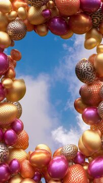 Happy Easter, Frame In Sunny Day