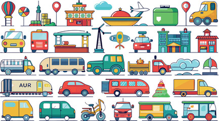 Naklejka premium Transport icons