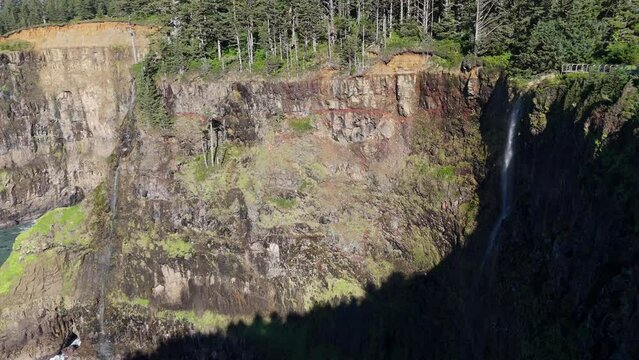 Cape Meares Lighthouse Three Arch Rocks Oceanside Oregon Coast Drone Video 15