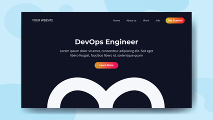 Devops isometric landing page. DevOps, software development and IT Operation methodology, Web development or devops concept in banner, poster, flyer design.