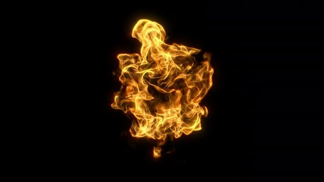 Fire and flames shot up close - 60fps 4K Pro Res with alpha mask pass